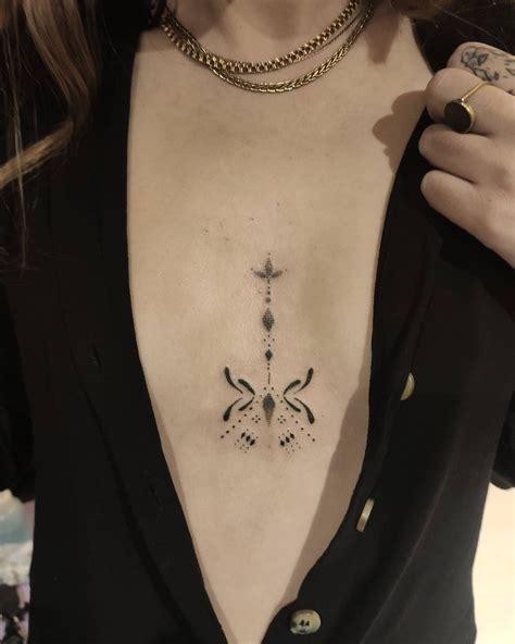 middle boob tattoo|8 Middle Breast tattoo ideas 